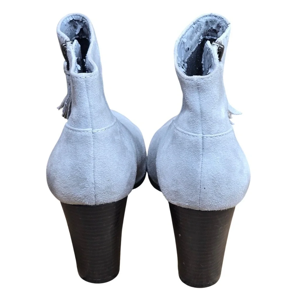Cole Haan Gray Suede Block Heel Ankle Boots Women's‎ Size 7.5 B